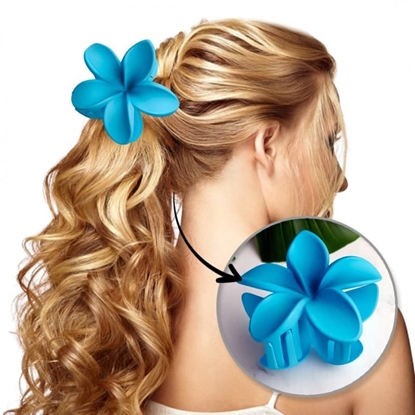 Picture of copy of Spinka do wosów klamra XL kwiat OMBRE matowy niebieski 7,5 x 8cm SP401