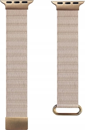 Attēls no Crong Crong Eclipse - Skórzany pasek magnetyczny Apple Watch 38/40/41mm (beowy)