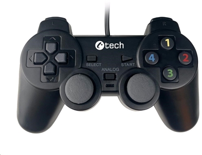 Изображение C-TECH gamepad Callon pro PC/PS3, 2x analog, X-input, vibraní, 1,8m kabel, USB