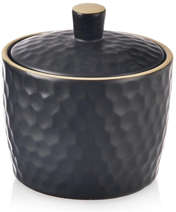 Picture of Cukierniczka Cukiernica Ceramiczna Czarna Ozdobna Klasyczna ORION 320 ml