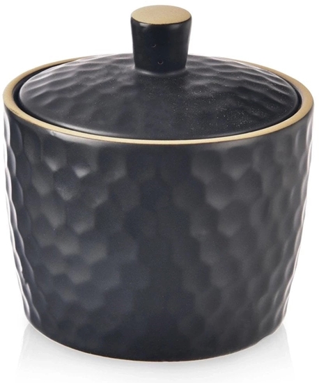 Picture of Cukierniczka Cukiernica Ceramiczna Czarna Ozdobna Klasyczna ORION 320 ml