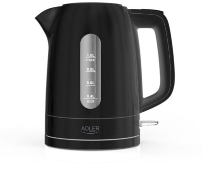 Изображение Adler Kettle | AD 1380b | Electric | 2200 W | 1 L | Polypropylene | 360° rotational base | Black