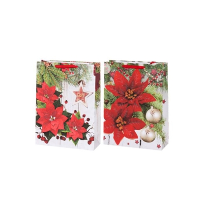 Picture of Dāvanu maisiņš Winteria Poinsettia 31x12x12cm  2-veidi