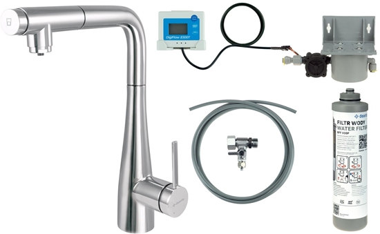 Изображение Deante Bateria kuchenna z zestawem do filtracji wody z wycigan wylewk
