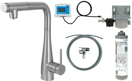 Изображение Deante Bateria kuchenna z zestawem do filtracji wody z wycigan wylewk