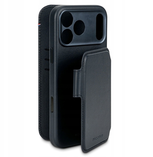 Изображение Decoded Leather Detachable Wallet - skórzana obudowa ochronna do iPhone 17 Pro Max kompatybilna z MagSafe (navy shadow)