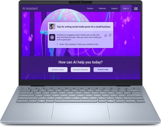 Picture of Dell 14 Plus DB14250/Ultra 7 256V/16GB/512GB SSD/14.0" 2.5K/Arc/FgrPr/WLAN + BT/US Backlit Kb/4 Cell/W11 Home/ 3yrs Prosupport
