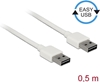 Изображение Delock Cable EASY-USB 2.0 Type-A male > EASY-USB 2.0 Type-A male 0,5 m white