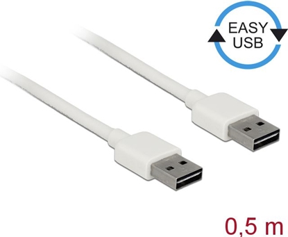 Picture of Delock Cable EASY-USB 2.0 Type-A male > EASY-USB 2.0 Type-A male 0,5 m white