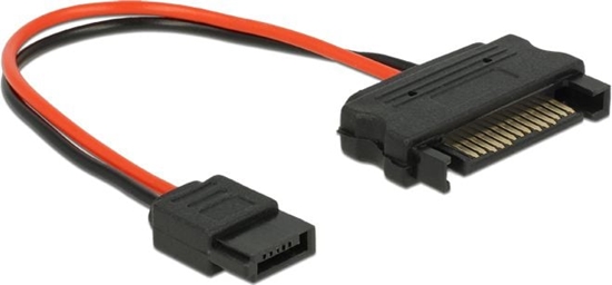 Picture of Delock Cable Power SATA 15 pin plug > Power Slim SATA 6 pin receptacle 10 cm