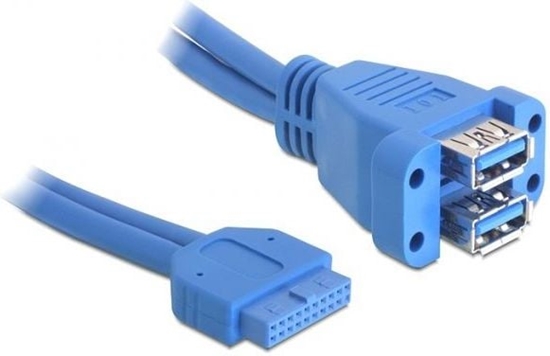 Picture of Delock Cable USB 3.0 pin header female to 2 x USB 3.0-A female stacked