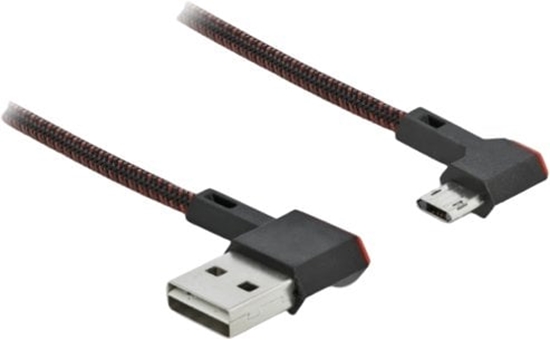 Picture of Delock EASY-USB 2.0 Cable Type-A male to EASY-USB Type Micro-B male angled left / right 2 m black
