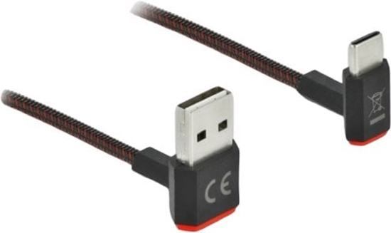 Picture of Delock EASY-USB 2.0 Cable Type-A male to USB Type-C™ male angled up / down 0.5 m black