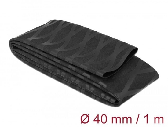 Picture of Delock Heat Shrink Tube X-pattern non-slip 1 m x 40 mm black