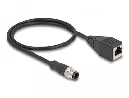 Picture of Delock M12 Adapter Cable D-coded 4 pin male to RJ45 female 50 cm