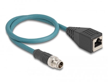Attēls no Delock M12 Adapter Cable X-coded 8 pin male to RJ45 female 50 cm