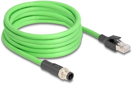 Изображение Delock M12 Cable D-coded 4 pin male to RJ45 male PUR (TPU) 5 m