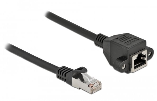 Изображение Delock Network Extension Cable S/FTP RJ45 plug to RJ45 jack Cat.6A 25 cm black