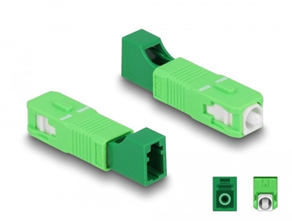 Picture of Delock Optical Fiber Hybrid Coupler SC Simplex male to LC Simplex female green