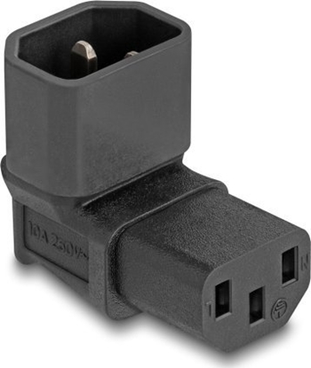 Picture of Delock Power Adapter IEC 60320 - C14 to C13, male / female, 10 A, 90° angled