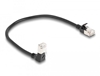 Picture of Delock RJ45 Network Cable Cat.6A S/FTP Slim 90° downwards angled / straight 0.25 m black