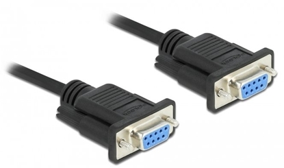 Picture of Delock RS-232 Cable Serial D-Sub 9 female to female null modem with narrow plug housing - Full Handshaking - 0.5 m