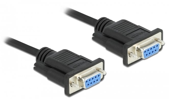 Picture of Delock RS-232 Cable Serial D-Sub 9 female to female null modem with narrow plug housing - Full Handshaking - 0.5 m