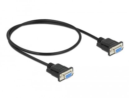 Picture of Delock RS-232 Cable Serial D-Sub9 female to female null modem with narrow plug housing 0.5 m