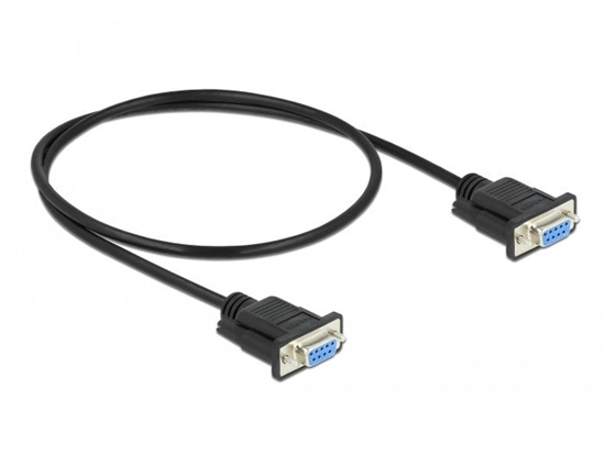 Picture of Delock RS-232 Cable Serial D-Sub9 female to female null modem with narrow plug housing 0.5 m