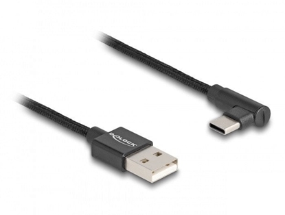 Picture of Delock USB 2.0 Cable Type-A male to USB Type-C™ male angled 0.5 m black