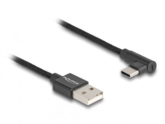 Picture of Delock USB 2.0 Cable Type-A male to USB Type-C™ male angled 0.5 m black