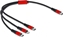 Изображение Delock USB Charging Cable 3 in 1 USB Type-C™ to Lightning™ / Micro USB / USB Type-C™ 30 cm black / red