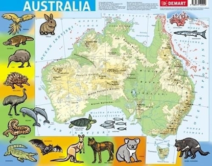 Изображение Demart Puzzle ramkowe - Australia fizyczna