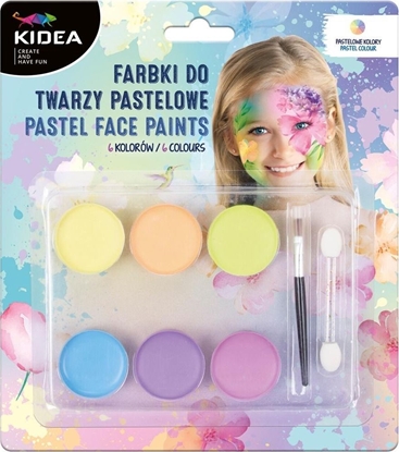 Изображение Derform Farbki do twarzy pastelowe 6 kolorów KIDEA