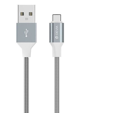 Attēls no Devia Pheez Series Cable for Micro USB (5V 2.4A,1M) grey