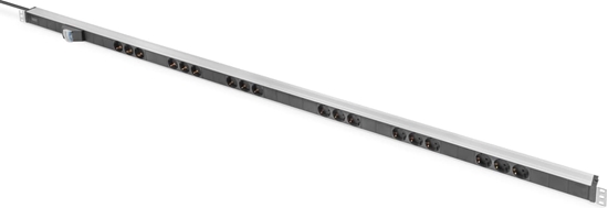 Picture of Digitus Power strip with aluminum profile and integrated circuit breaker, 18-way protective contact socket outlet