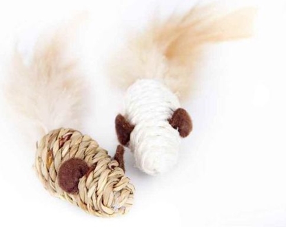 Picture of Dingo zabawka dla kota myszki 2 szt. sizal+ trawa morska - eco - 21256