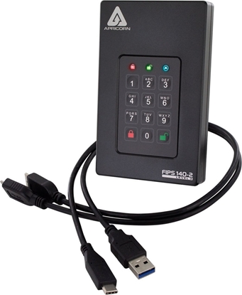 Изображение Dysk zewntrzny HDD Apricorn Apricorn Aegis Fortress L3 2000 GB Czarny