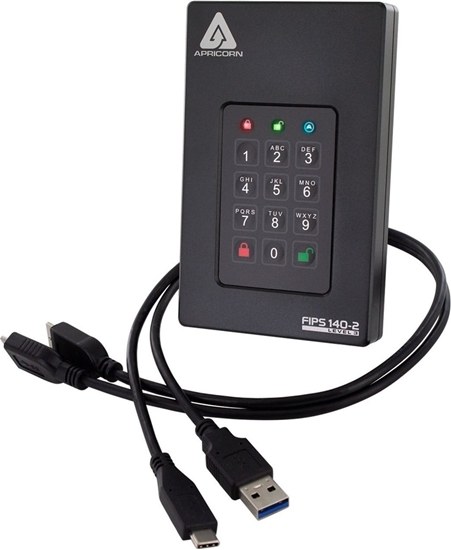 Изображение Dysk zewntrzny HDD Apricorn Apricorn Aegis Fortress L3 2000 GB Czarny