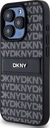 Изображение DKNY DKHCP15LPRTHSLK iPhone 15 Pro 6.1" czarny/black hardcase Leather Mono Stripe & Metal Logo