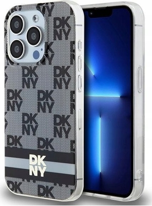 Изображение DKNY DKNY DKHMP15LHCPTSK iPhone 15 Pro 6.1" czarny/black hardcase IML Checkered Mono Pattern & Printed Stripes MagSafe