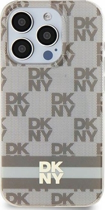 Изображение DKNY DKHMP15SHCPTSE iPhone 15 / 14 / 13 6.1" beowy/beige hardcase IML Checkered Mono Pattern & Printed Stripes MagSafe