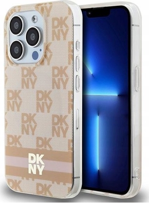 Изображение DKNY DKHMP15XHCPTSP iPhone 15 Pro Max 6.7" róowy/pink hardcase IML Checkered Mono Pattern & Printed Stripes MagSafe