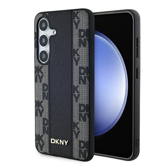 Изображение DKNY Leather Checkered Mono Pattern MagSafe - Etui Samsung Galaxy S24 (czarny)