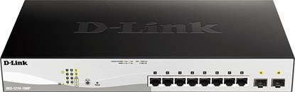 Picture of D-Link 10-Port Layer2 PoE+ Smart Managed Gigabit Switch8 x 10/100/1000Mbit/s TP (RJ-45) PoE Port, Port 1-8 802.3at Power-over-Ethernet bis 30 Watt Leistung pro Port2x 100/1000Mbit/s SFP Slot802.3x Flow Control, 802.3ad Link Aggregation und statische Trunk
