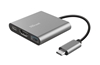 Picture of Dokstacija Trust Dalyx 3-in-1 Multiport USB-C Grey