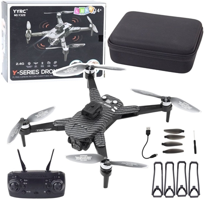 Изображение Dron Y329 Kamera HD WIFI wiata LED Aplikacja Czarny Karbonowy