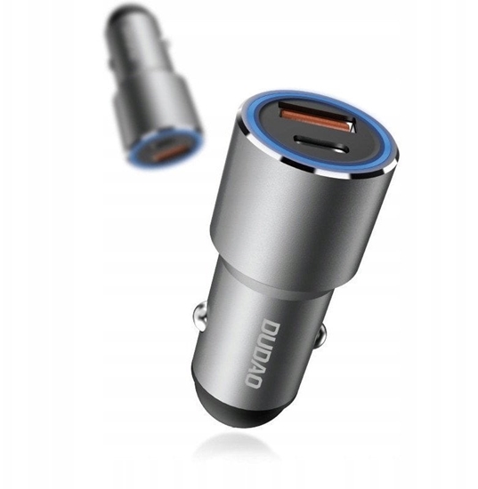 Picture of Dudao adowarka samochodowa USB / USB Typ C Power Delivery Quick Charge 22,5 W szary (R4PQ)