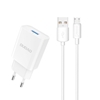 Picture of Dudao Dudao A4EU USB-A 2.1A wall charger - white + USB-A - micro USB cable