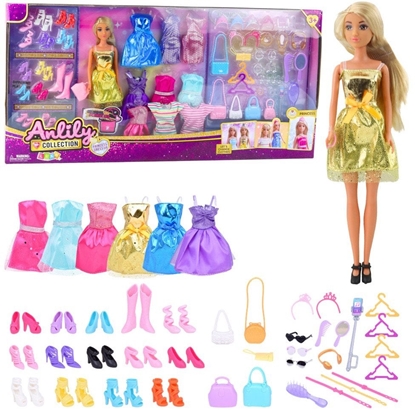 Picture of Duy Zestaw Modowy Kolekcja Anlily Lalka Sukienki Akcesoria 65el.